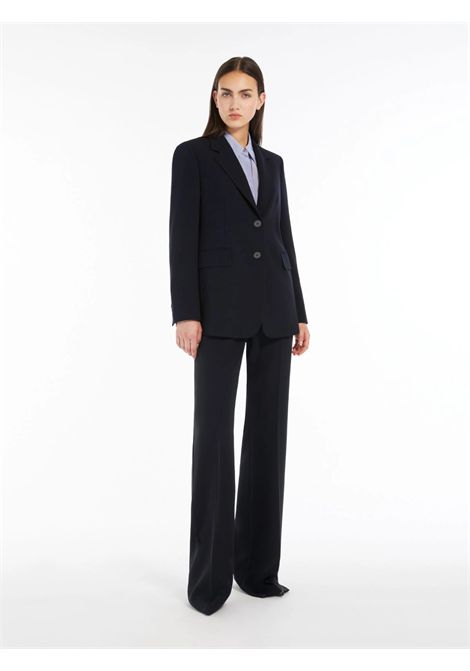 Max Mara Studio Women's LINZ Navy Blue Cady Single-Breasted Blazer Max Mara Studio |  | 2626046055600005